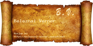 Beleznai Verner névjegykártya